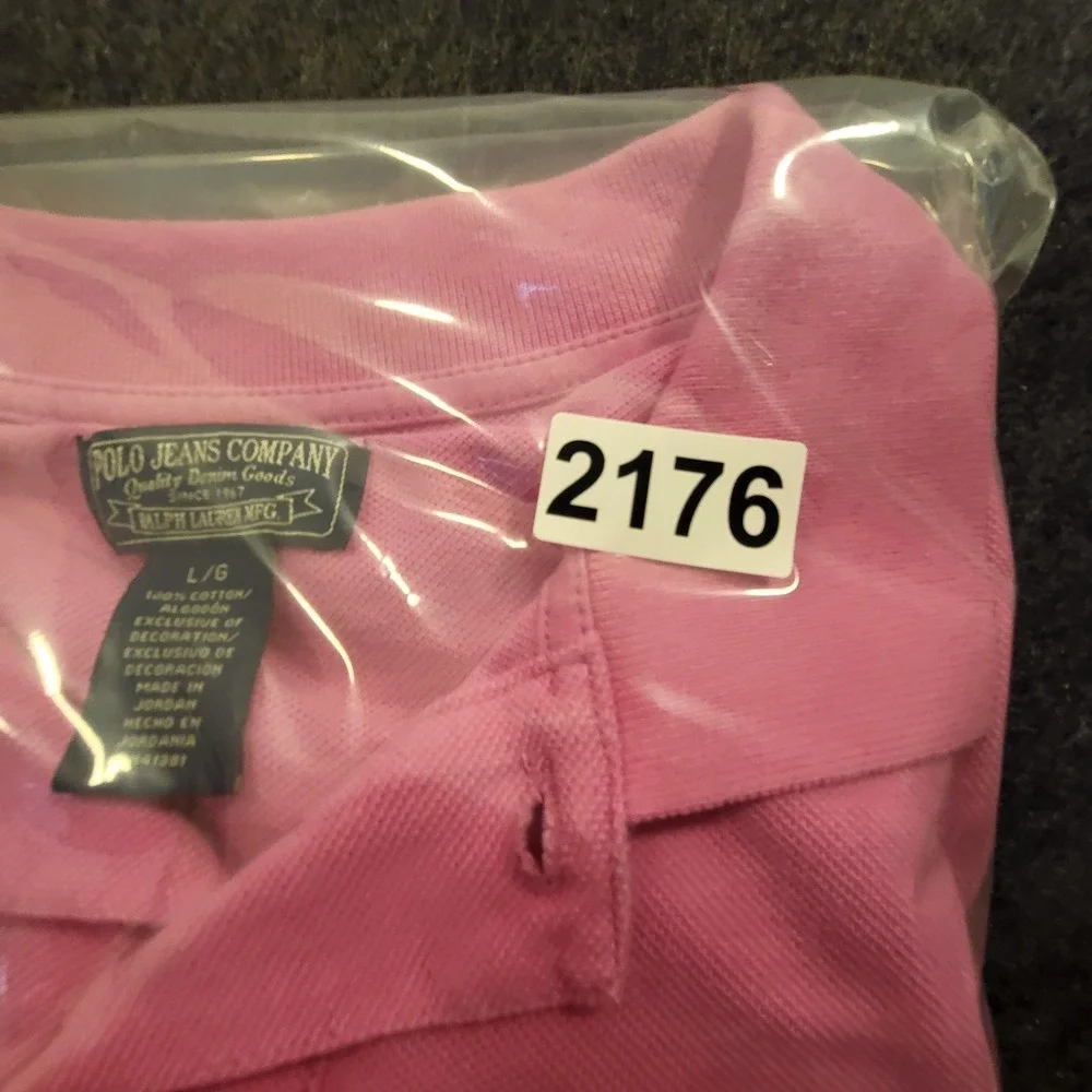 Ralph Lauren Polo Jeans Company Men's Polo Shirt Flag Logo Pink Large
